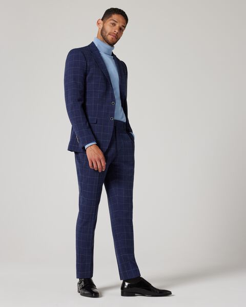 Slim Stretch Windowpane Check Tailored Jacket